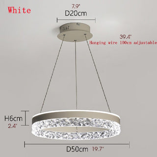 MIRODEMI Châtel-Saint-Denis Crystal Chandelier In The Shape Of Ring White Size