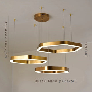 MIRODEMI® Châtelet | Hexagon Gold Chandelier for Kitchen