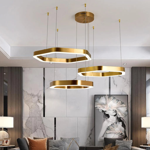 MIRODEMI® Châtelet | Hexagon Gold Light for Living room