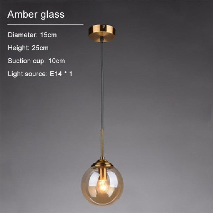 MIRODEMI Chexbres Pendant Light in the Shape of Glass Balls Amber Details