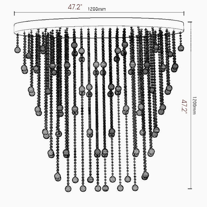 MIRODEMI® Chiavari | Lux Oval LED Crystal Waterfall Chandelier