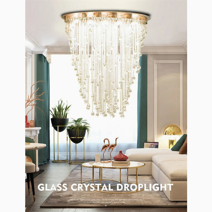 MIRODEMI® Chiavari | Lux Oval LED Crystal Waterfall Chandelier