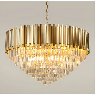 MIRODEMI Cisano sul Neva | Majestic Gold Crystal Ceiling Chandelier for Bedroom