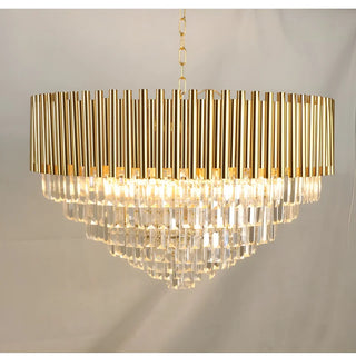 MIRODEMI Cisano sul Neva | Majestic Gold Crystal Ceiling Chandelier for Dining Room