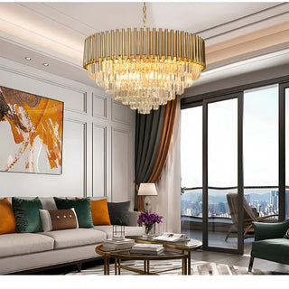 MIRODEMI Cisano sul Neva | Majestic Gold Crystal Ceiling Chandelier for Room