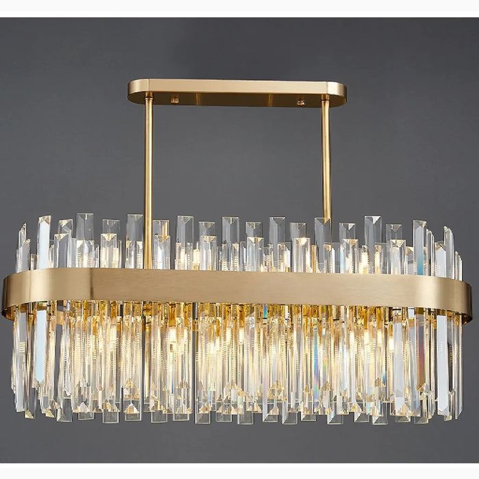 MIRODEMI® Cisano sul Neva | Aesthetic Modern Gold Crystal Chandelier for Home