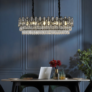 MIRODEMI Clans | Wonderful Modern Rectangle Black Crystal Chandelier