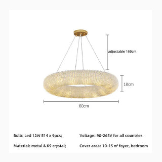 MIRODEMI® Claviers | Modern Elegant Crystal Pendant Chandelier