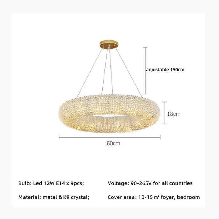 MIRODEMI® Claviers | Modern Elegant Crystal Pendant Chandelier