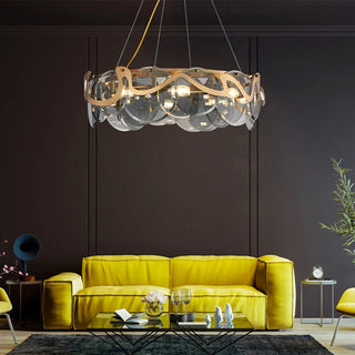 MIRODEMI® Colomars | Creative Drum Gold Glass Chandelier