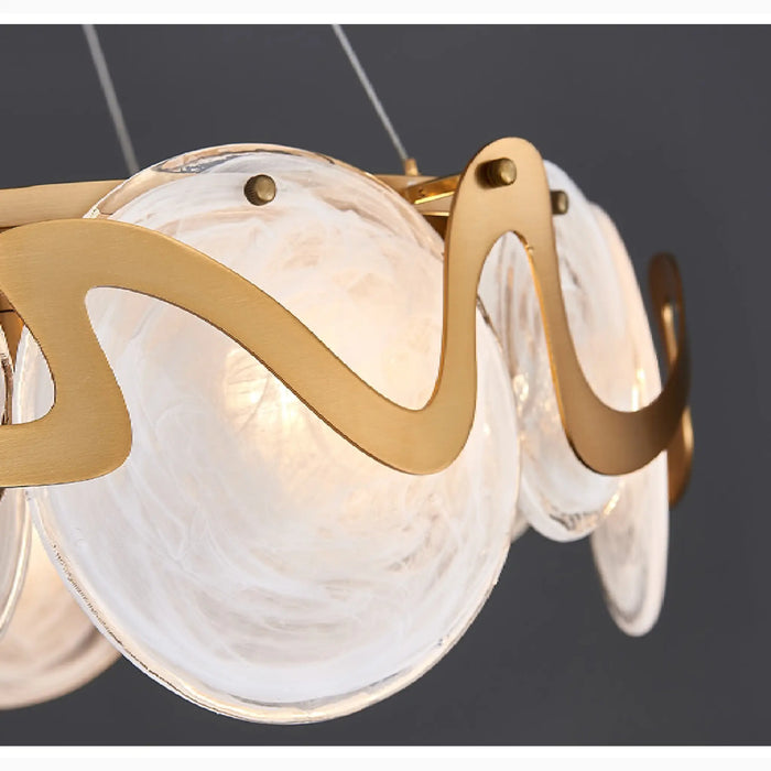 MIRODEMI® Colomars | Creative Drum Gold Glass Exclusive Chandelier