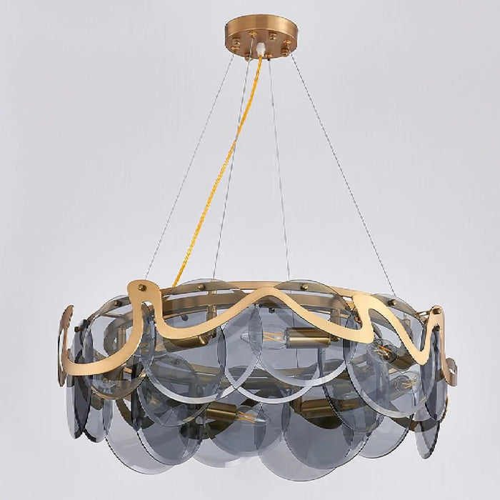 MIRODEMI® Colomars | Creative Drum Gold Glass Wonderful Chandelier