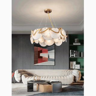 MIRODEMI® Colomars | Creative Drum Gold Glass Chandelier