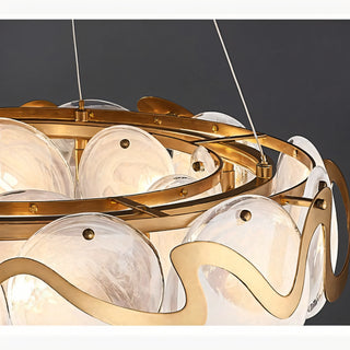 MIRODEMI® Colomars | Creative Drum Gold Glass Chandelier