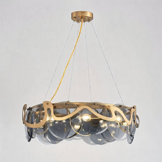 MIRODEMI® Colomars | Creative Drum Gold Glass Chandelier