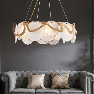 MIRODEMI® Colomars | Creative Drum Gold Glass Chandelier