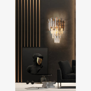 MIRODEMI® Córdoba | Smokey gray crystal wall lamp | wall sconces | wall light