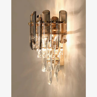 MIRODEMI® Córdoba | Smokey gray crystal wall lamp | wall sconces | wall light