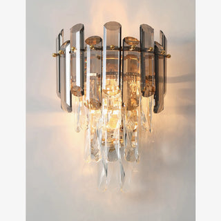 MIRODEMI® Córdoba | Smokey gray crystal wall lamp | wall sconces | wall light