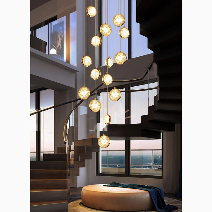MIRODEMI® Corniglia | Staircase Crystal Chandelier for High Ceiling