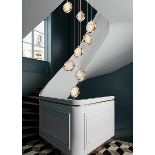 MIRODEMI® Corniglia | Staircase Crystal Chandelier 3 pendants / NOT Dimmable / Warm Light 3000K