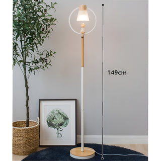 MIRODEMI® Corseaux | Creative Bell-Shaped LED Wooden Floor Lamp for Living room, Bedroom, Home, Hall