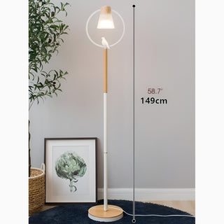 MIRODEMI® Corseaux | Creative Bell-Shaped LED Wooden Floor Lamp for Living room, Bedroom, Home, Hall