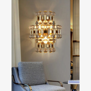 MIRODEMI® Coruña | Modern colorful design sconce for bedroom | wall sconces | wall light | crystal light