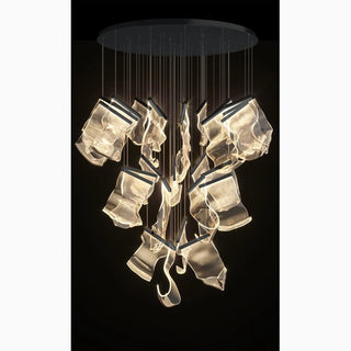 MIRODEMI® Coursegoules | Silk Design Gold Pendant Lighting for Staircase