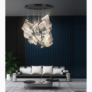 MIRODEMI® Coursegoules | Silk Design Gold Pendant Ceiling Light for Staircase