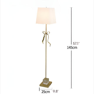 MIRODEMI® Crans-Montana | Retro LED Copper Floor Light With a Princess Bow for Living Room, Home