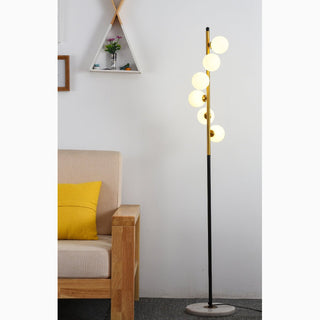 MIRODEMI® Cressier | Creative Spiral Floor Lamp with Glass Balls Lampshade for Living Room, Bedroom, Home