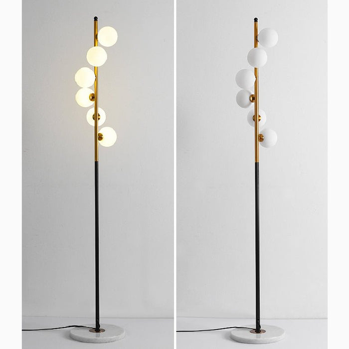 MIRODEMI® Cressier | Creative Spiral Floor Lamp with Glass Balls Lampshade for Living Room, Bedroom, Home