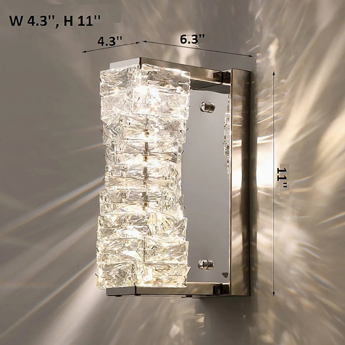 MIRODEMI® Crevillent | Gold/chrome wall sconce | wall lamp | crystal wall light