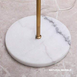 MIRODEMI® Dallenwil | Minimalistic Gold Floor Lamp with Marble Base for Living Room, Bedroom, Home, Hall