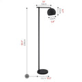 MIRODEMI® Davos | Black/Gold Minimalistic Reading Floor Lamp for Living Room, Bedroom, Home, Hall