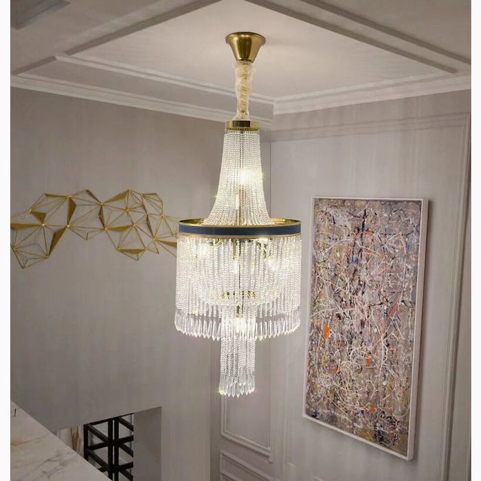 MIRODEMI® Deiva Marina | Luxury Large Spiral Crystal Chandelier for Staircase