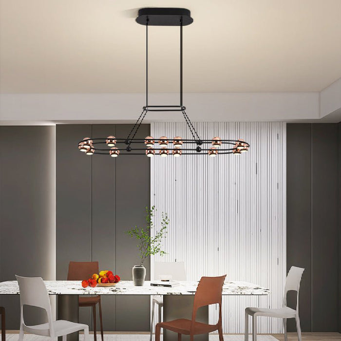 MIRODEMI Diano Marina Black Hanging Chandelier With Spheres Design For Living Room