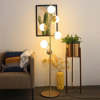 MIRODEMI® Diemtigen | Elegant Golden Metal LED Floor Lamp With Acrylic Balls for Living Room, Bedroom, Home, Hall