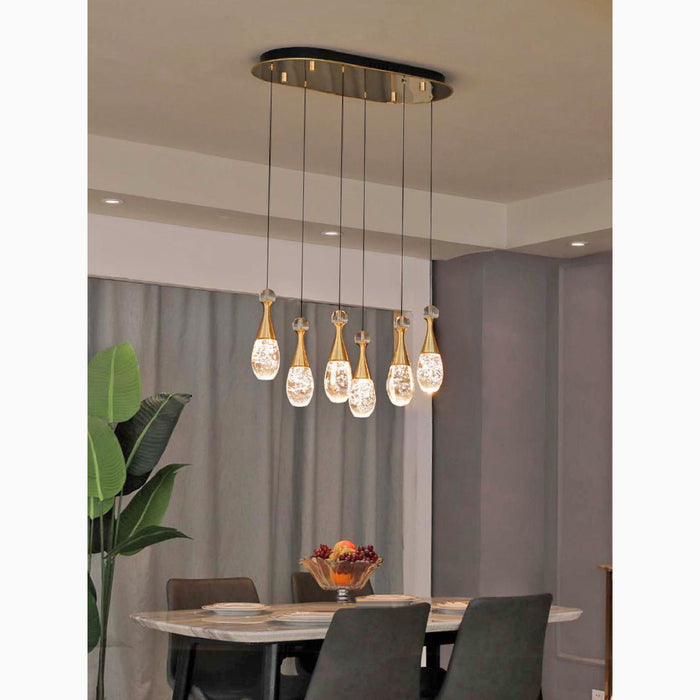 MIRODEMI®Dolceacqua Modern Design Crystal Jellyfish Style Ceiling Light for Dining Room, Bedroom 3 Lights / Long Base
