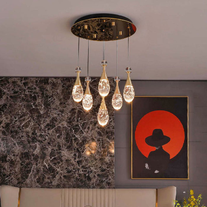 MIRODEMI®Dolceacqua Modern Crystal Jellyfish Style Ceiling Light for Living Room, Bedroom 3 Lights / Long Base