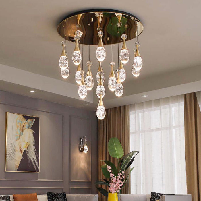 MIRODEMI®Dolceacqua Gorgeous Modern Crystal Jellyfish Style Ceiling Light for Living Room, Bedroom 3 Lights / Long Base