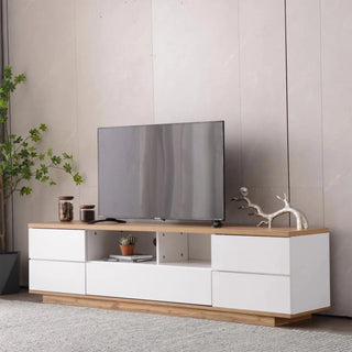 Natural Design|Wooden|TV Stand|White