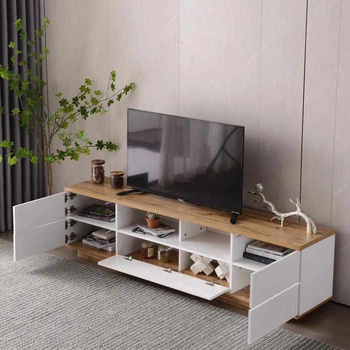MIRODEMI® Don | Natural Design Light Wood TV Stand