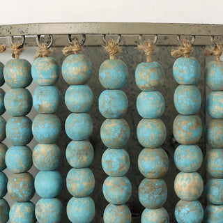 Donostia | Retro Blue/White Wooden Bead Wall Lamp