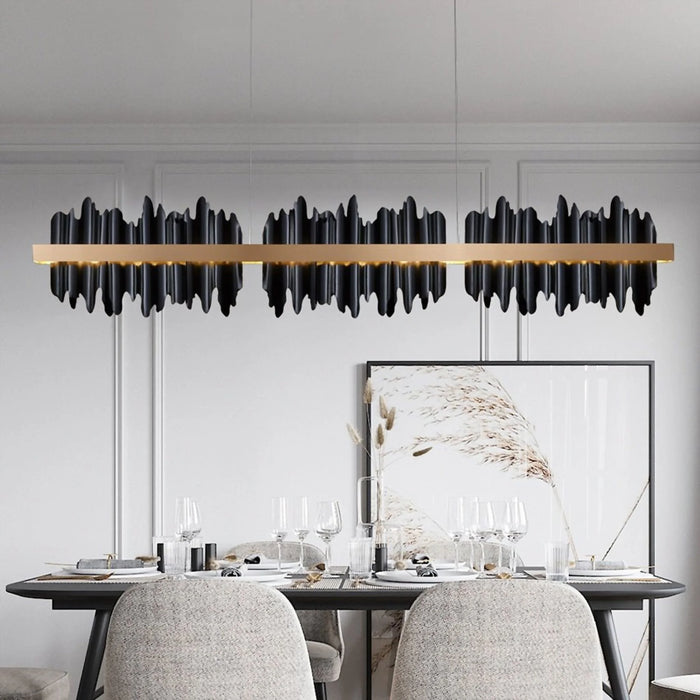 LED-Hang-Lamp | Lighting for dining room | Black and gold in interior