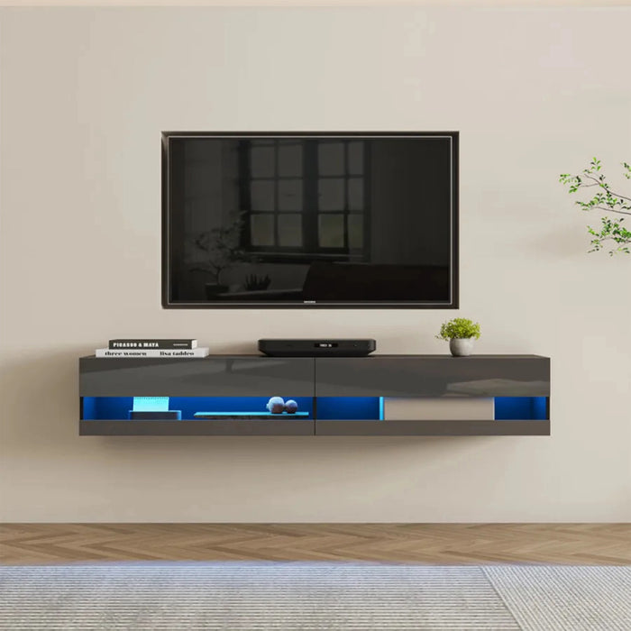 MIRODEMI® Drava | Wall-Mounted Simple TV Stand with LED Lighting