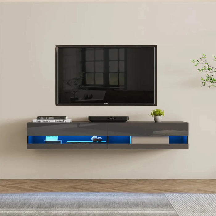 Simple Tv Rac MIRODEMI® Drava | Floating Simple TV Stand with LED Lighting — Mirodemi