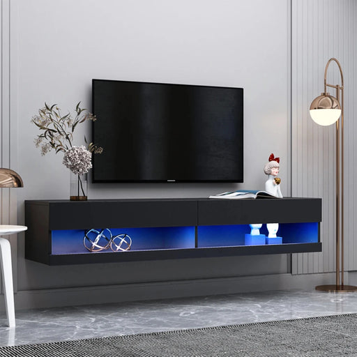 MIRODEMI® Drava | Floating Simple TV Stand with LED Lighting