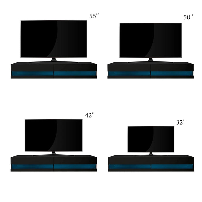 MIRODEMI® Drava | Floating Simple TV Stand with LED Lighting for 80'' TV